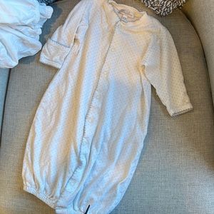 Kissy kissy convertible gown blue/white dots 0-3